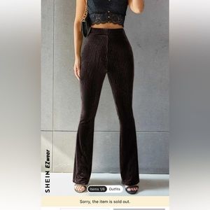 SHEIN solid flare leg velvet pants
